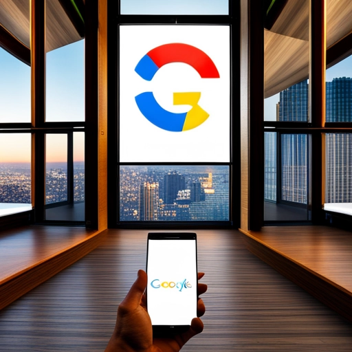 a mobile phone with a google logo on the screen